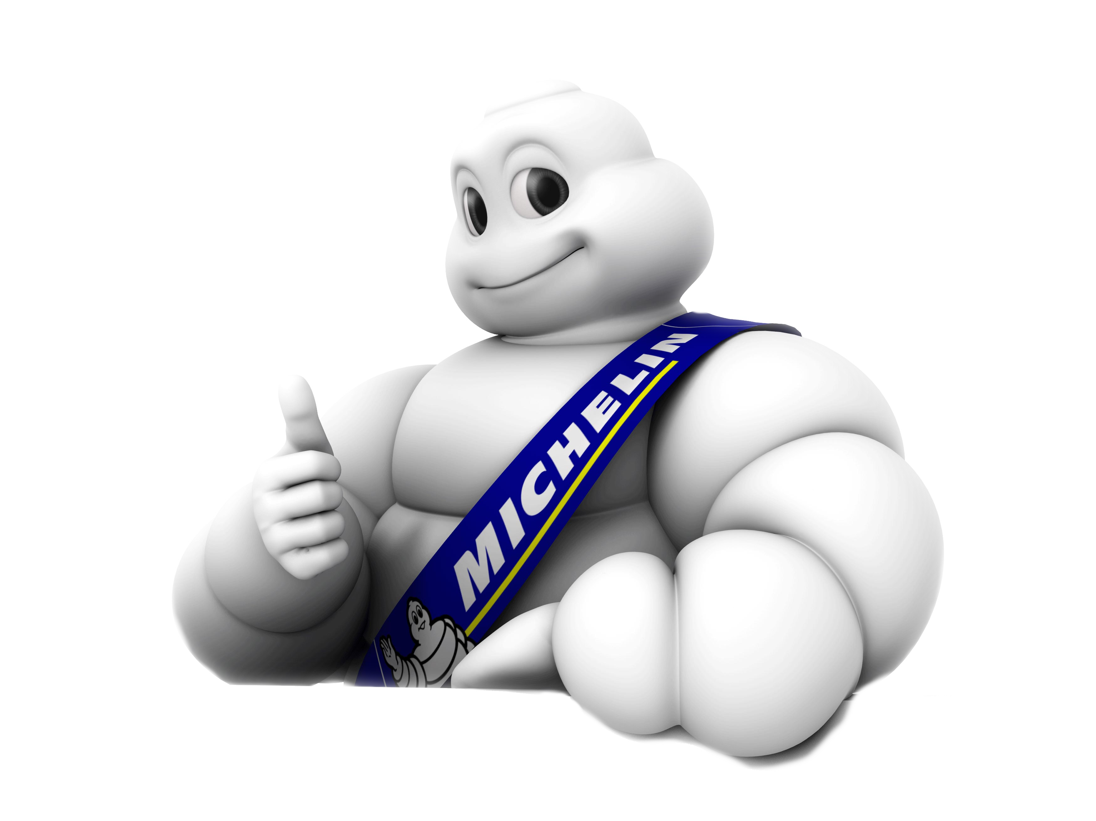 muñeco michelin apoyado en el menú interactivo